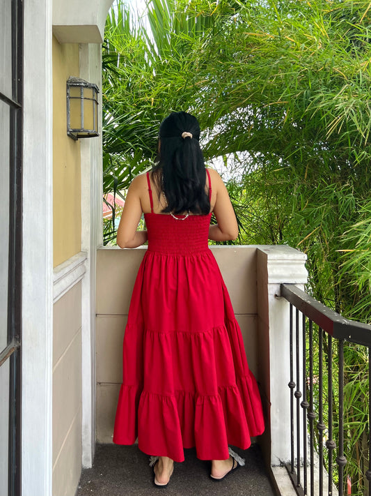 Honeydew Dress in Red