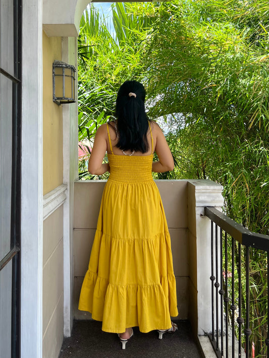 Honeydew Dress in Mustard