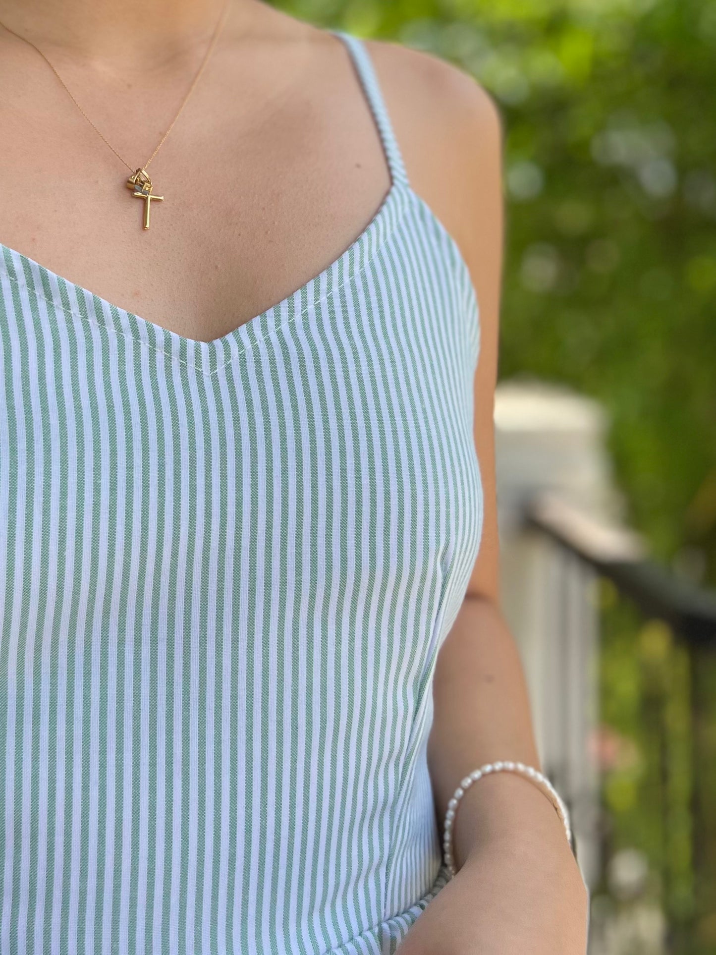 Honeydew Dress in Stripes 022