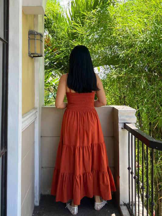 Honeydew Dress in Rust