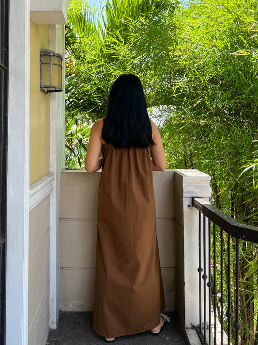 Hannah Dress in Dark Brown