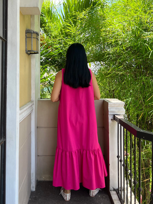 Camden Dress in Deep Pink