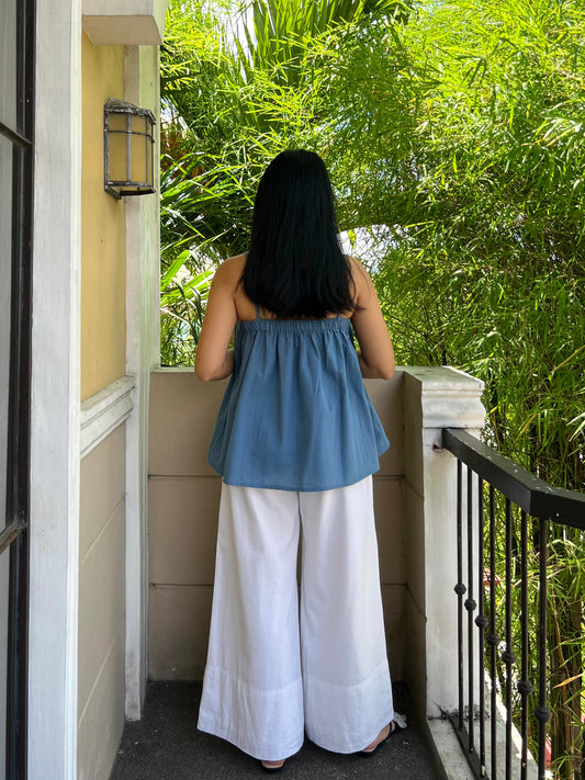 Peach Top in French Blue