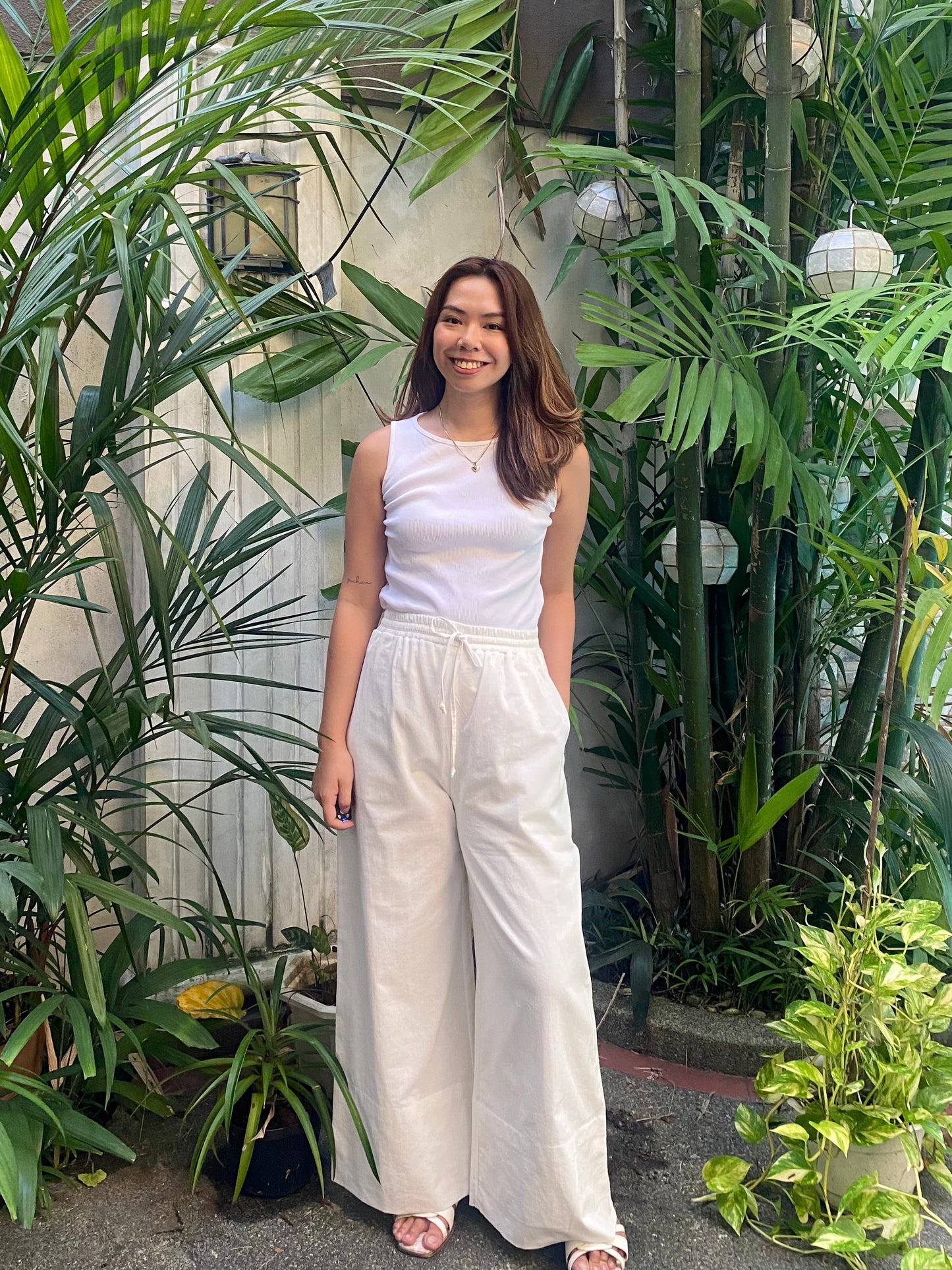 Barcelona Pants in White with Lining