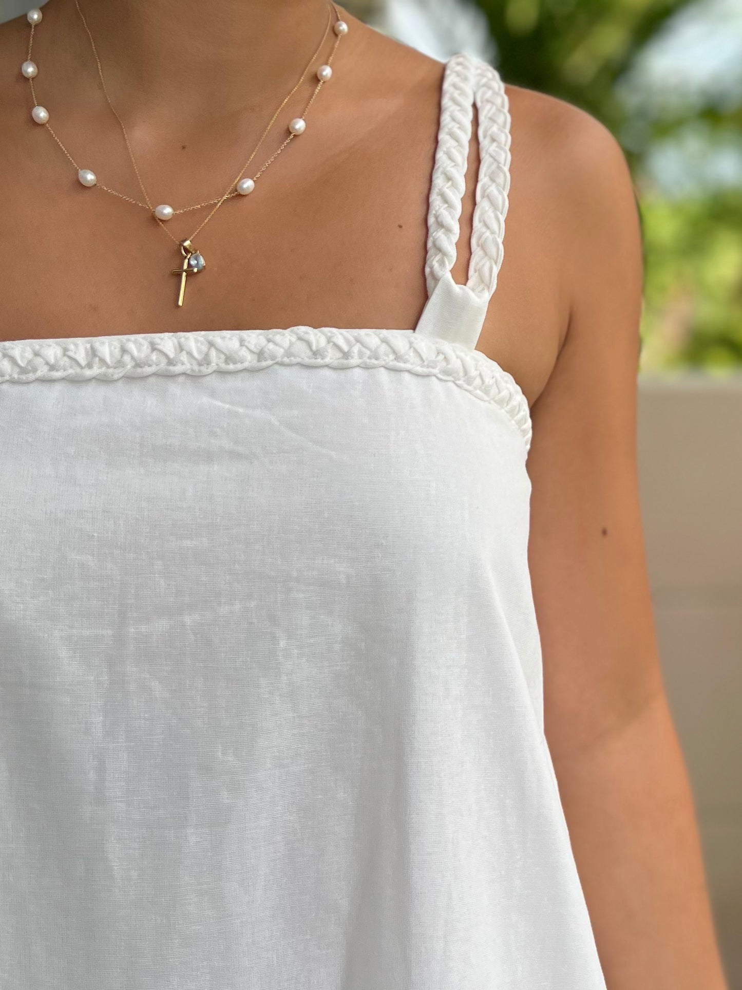 Montpellier Dress in White with Lining