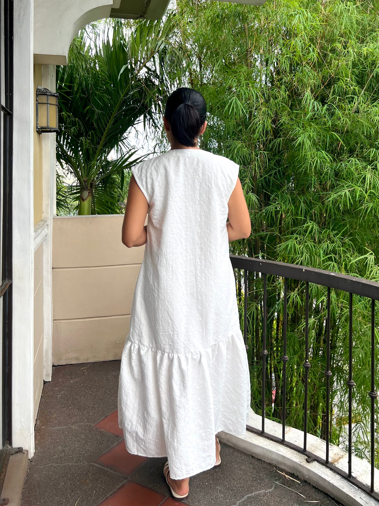 Napa Dress in White with Lining
