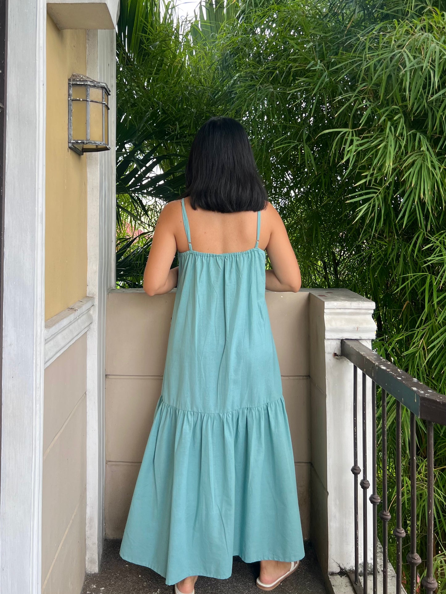 Elysees Dress in Aquamarine