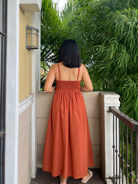 Naples Dress in Rust