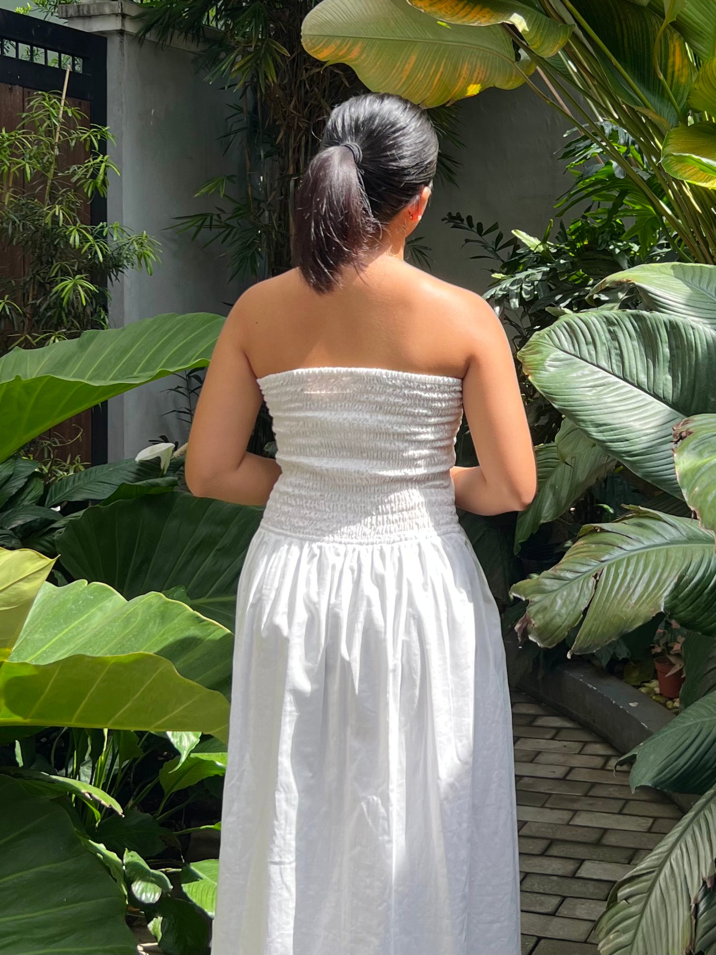 Ivory Dress in White with Lining