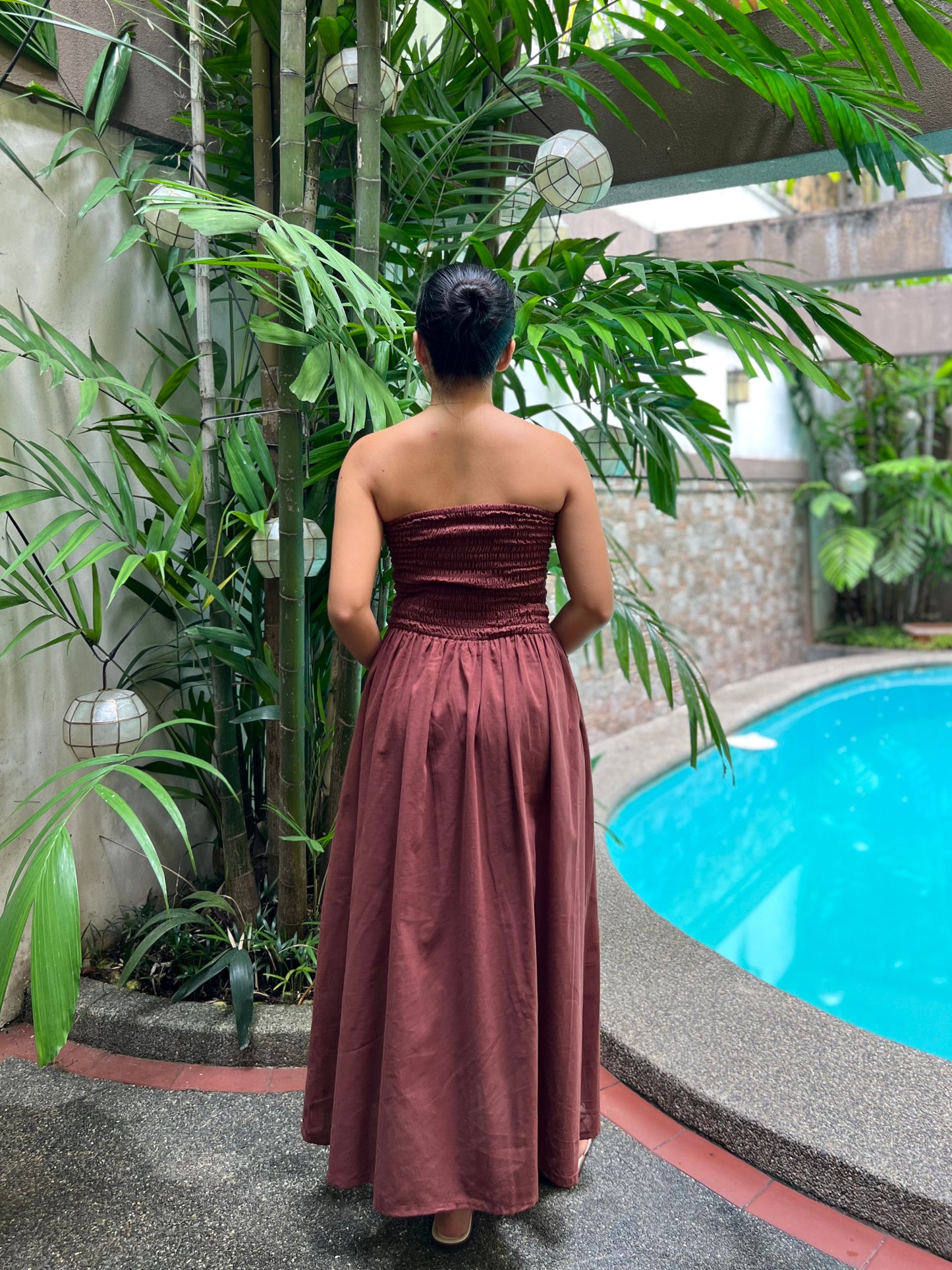 Ivory Dress in Chestnut