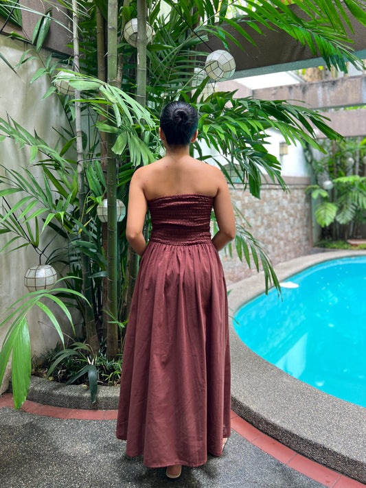 Ivory Dress in Chestnut