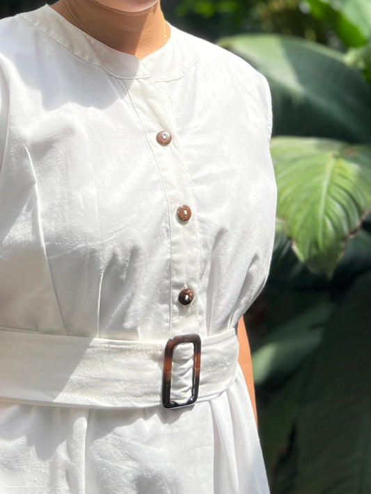 Catalina Dress in White with Lining