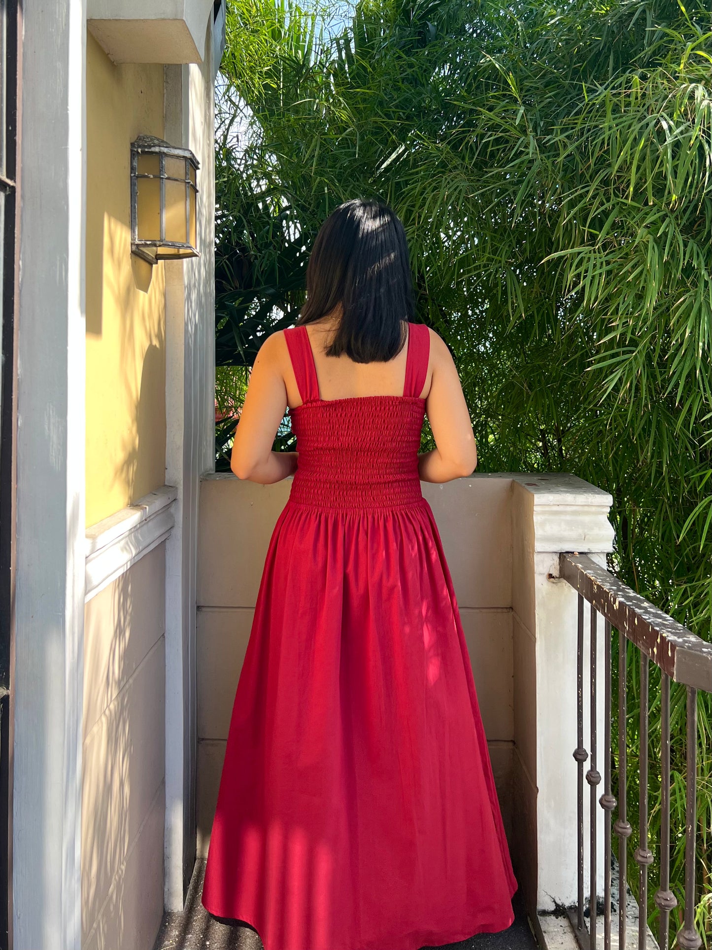 Oxford Dress in Berry Red