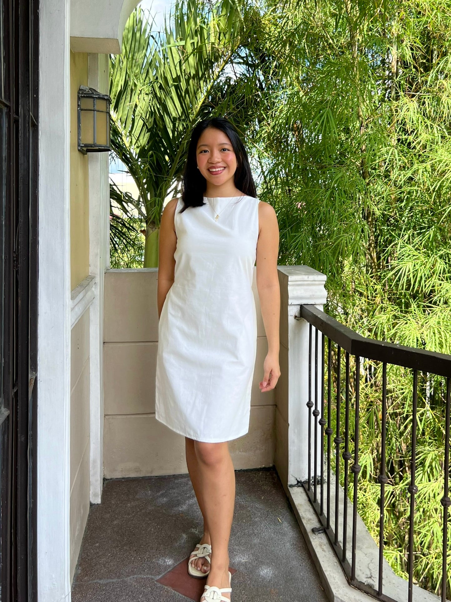 Madrid Dress in White with Lining