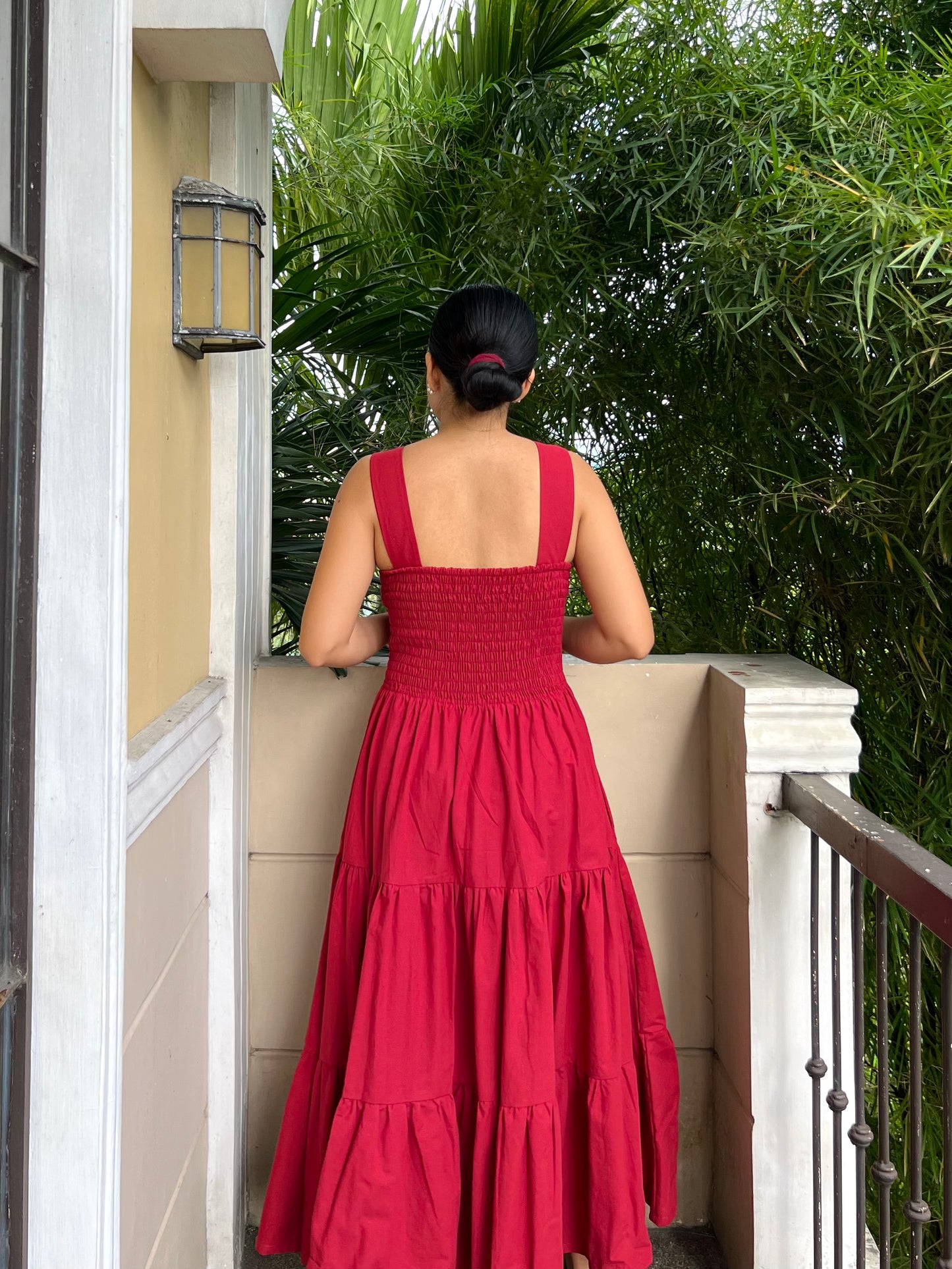 Riviera Dress in Berry Red