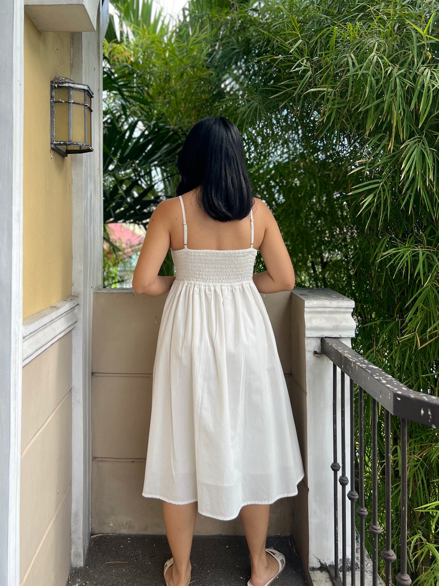 Palm Springs Dress in White with Lining