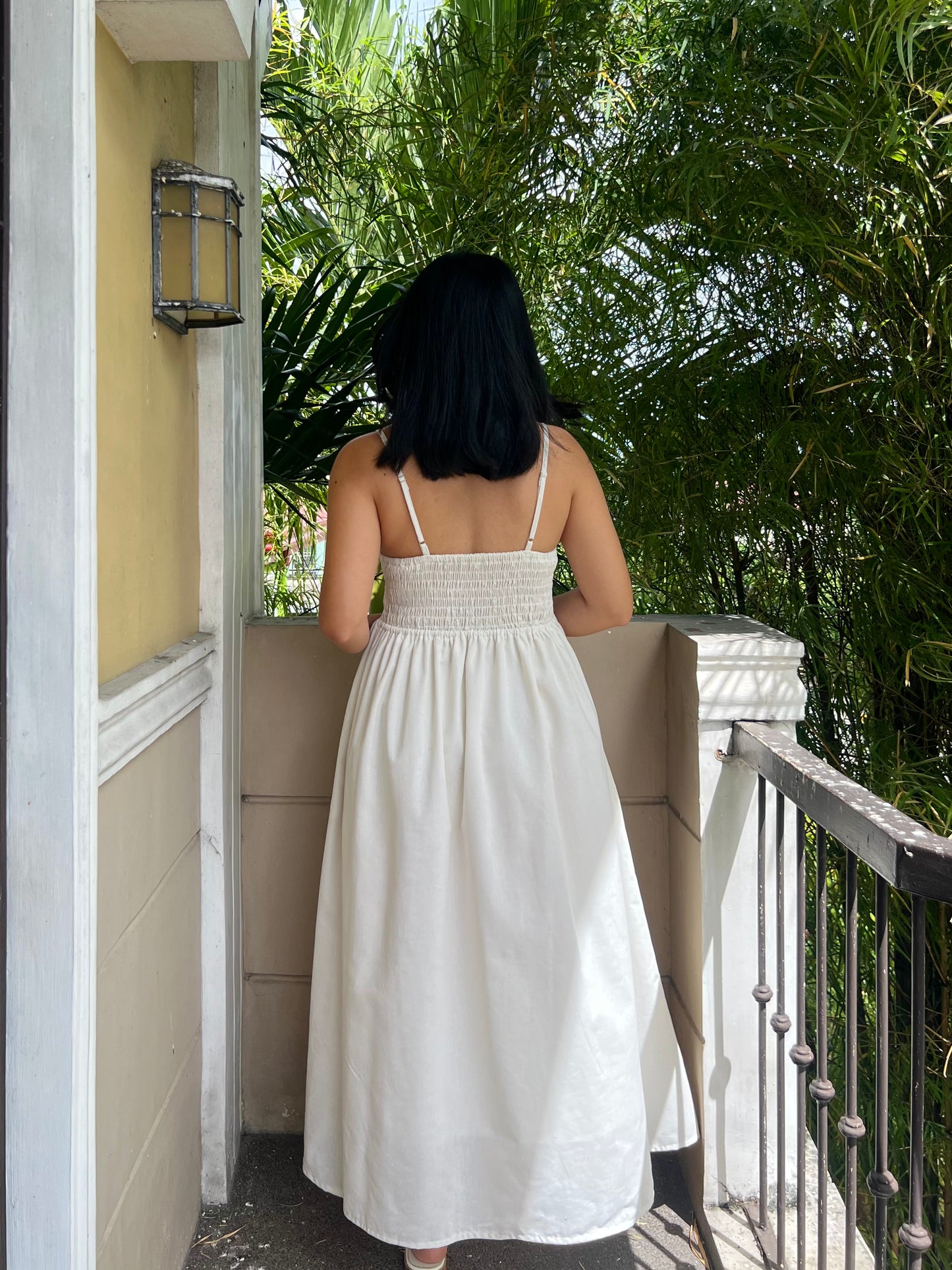 Naples Dress in White with Lining