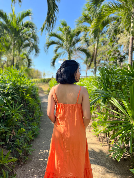 Amalfi Dress in Tangerine