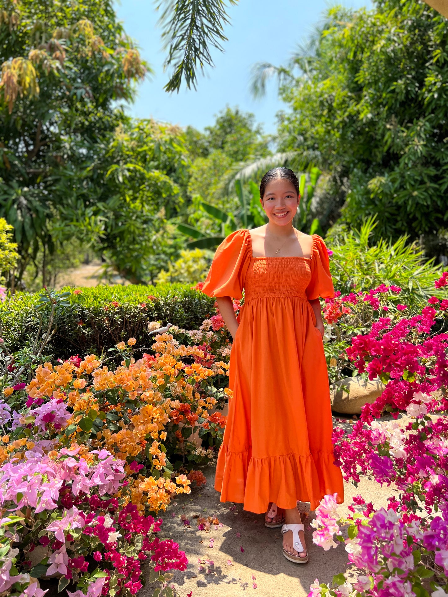 Florence Dress in Tangerine