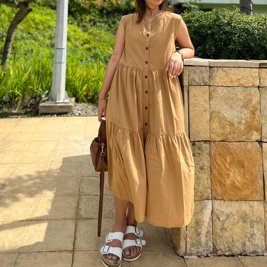 Ruth Dress in Camel