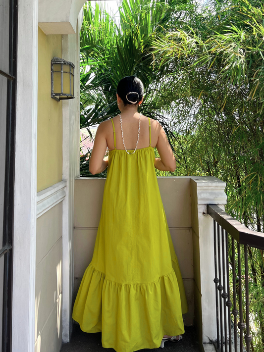 Amalfi Dress in Olive Yellow
