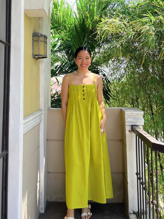 Hope Dress in Olive Yellow