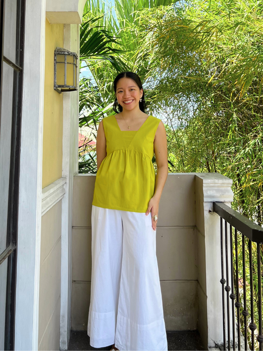 Cherry Top in Olive Yellow