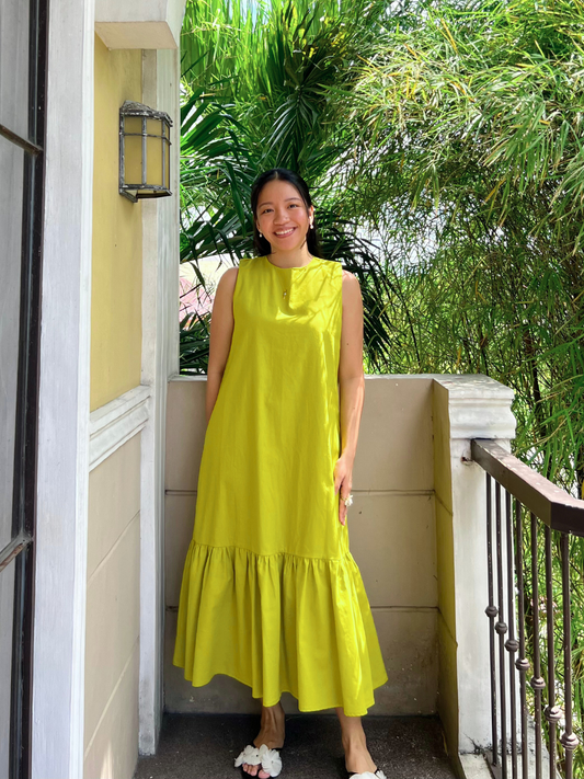 Camden Dress in Olive Yellow