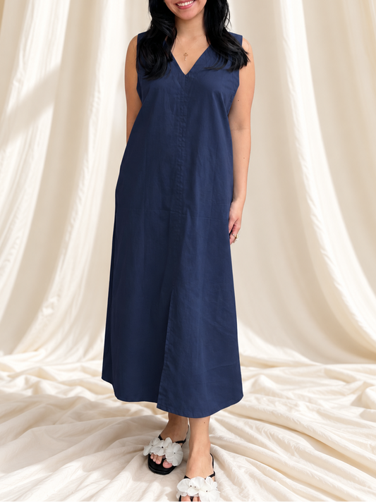 Courage Reversible Dress in Navy Blue