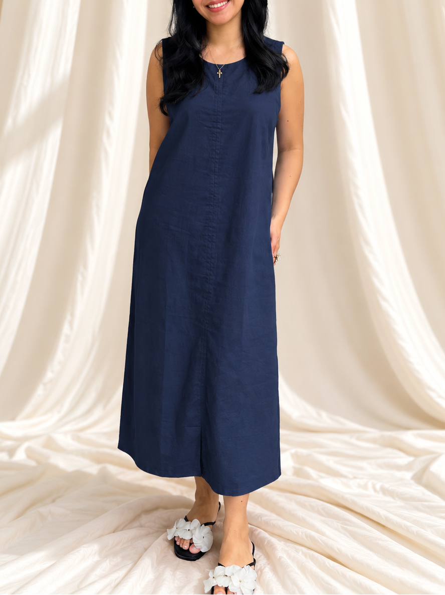 Courage Reversible Dress in Navy Blue