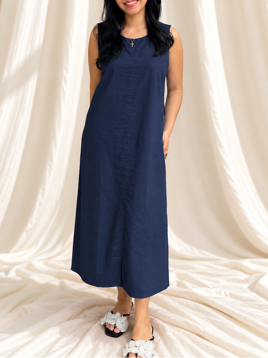 Courage Reversible Dress in Navy Blue