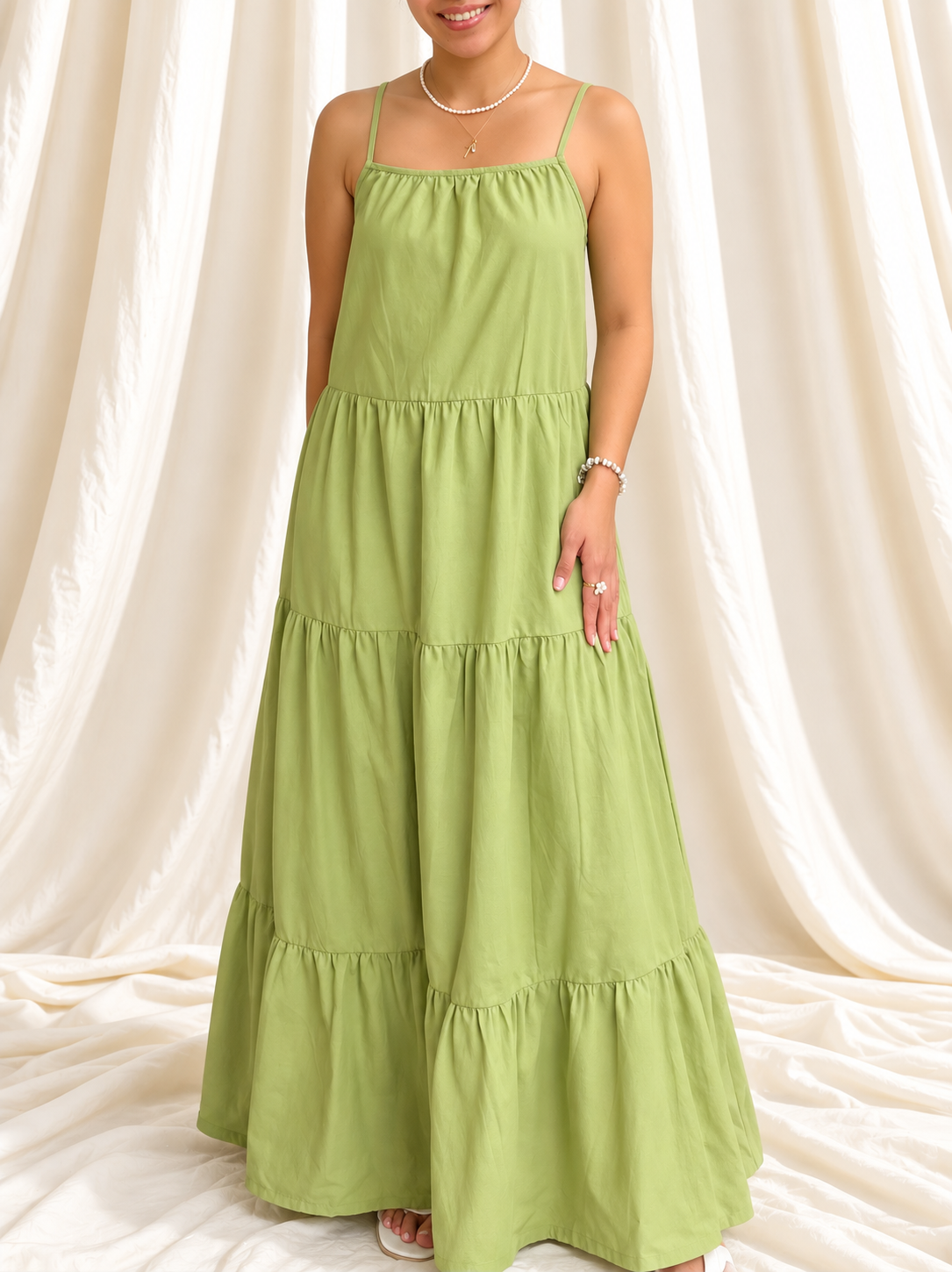 Pine Dress in Apple Green