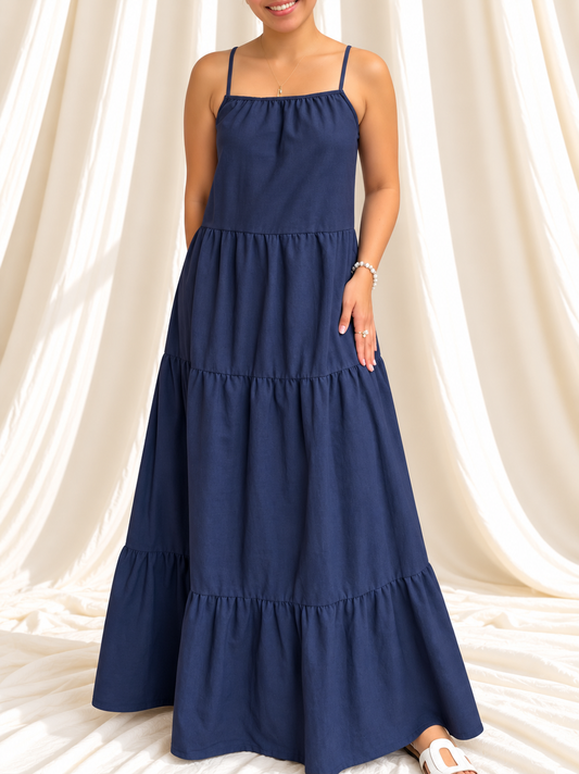Pine Dress in Navy Blue