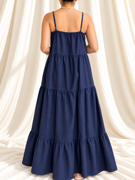 Pine Dress in Navy Blue