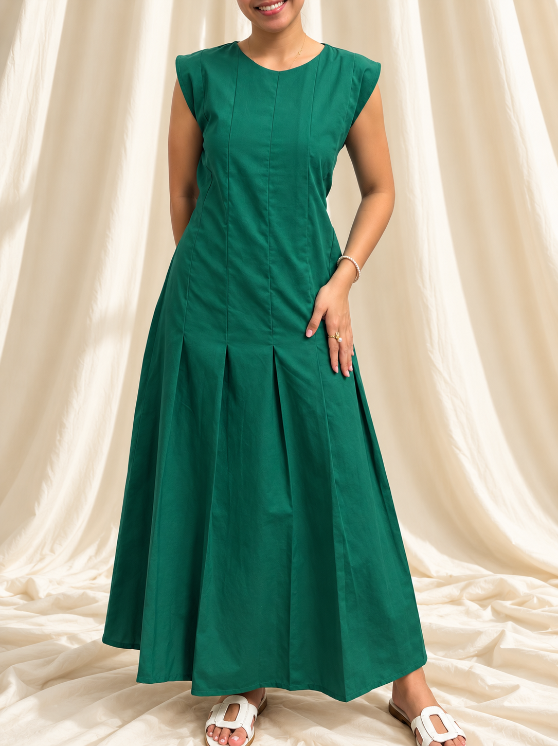 Coronado Dress in Pine Green