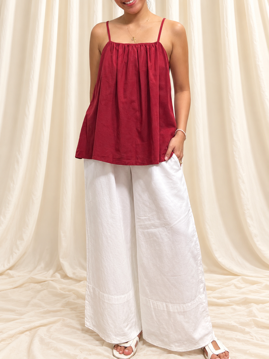 Peach Top in Berry Red