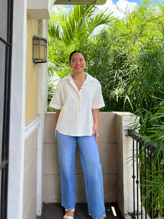 Lemon Blouse in White with Lining