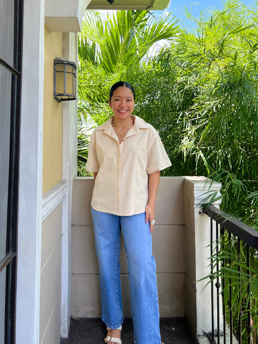 Lemon Blouse in Cream with Lining