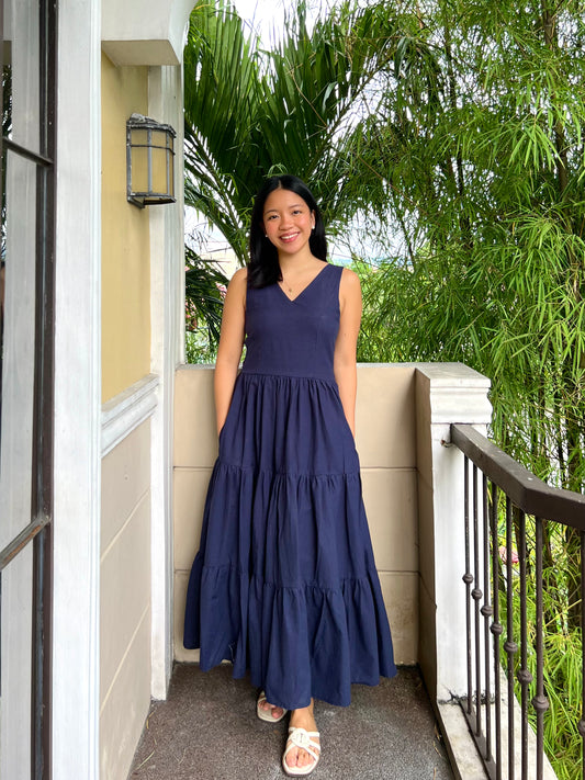 Riviera Dress in Navy Blue