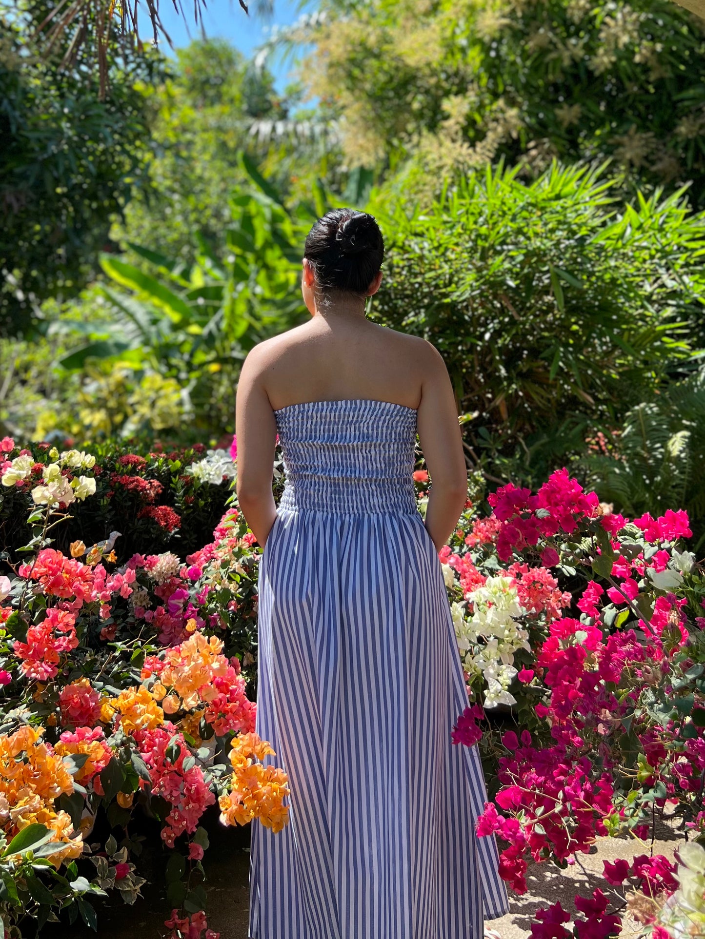 Ivory Dress in Stripes 008