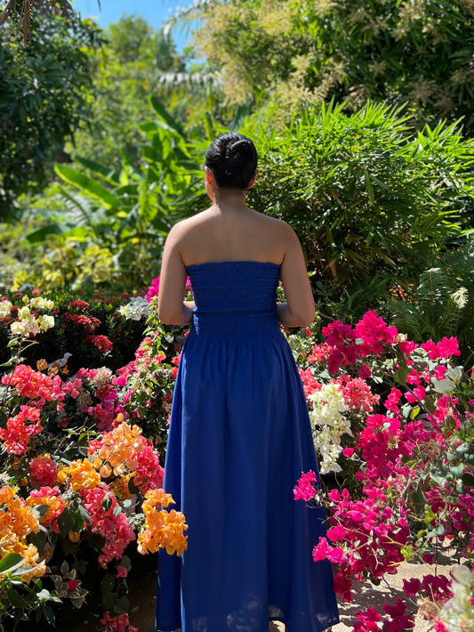 Ivory Dress in Blue