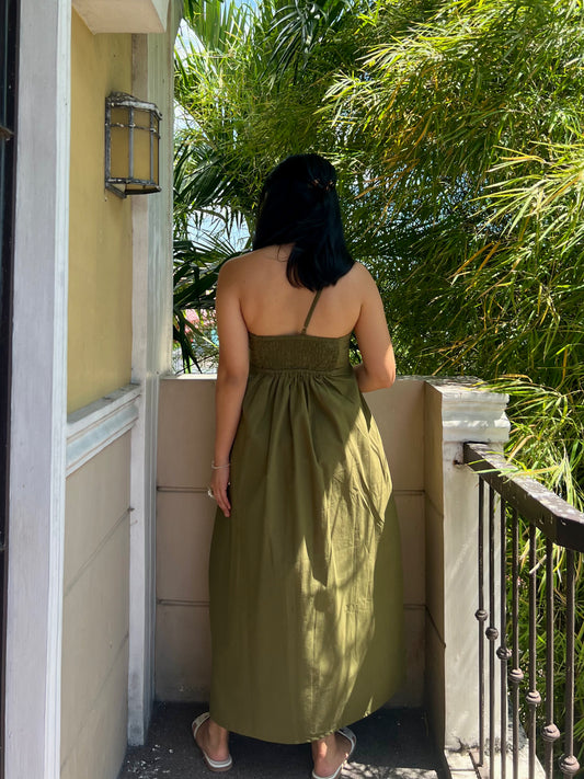 Siena Dress in Army Green