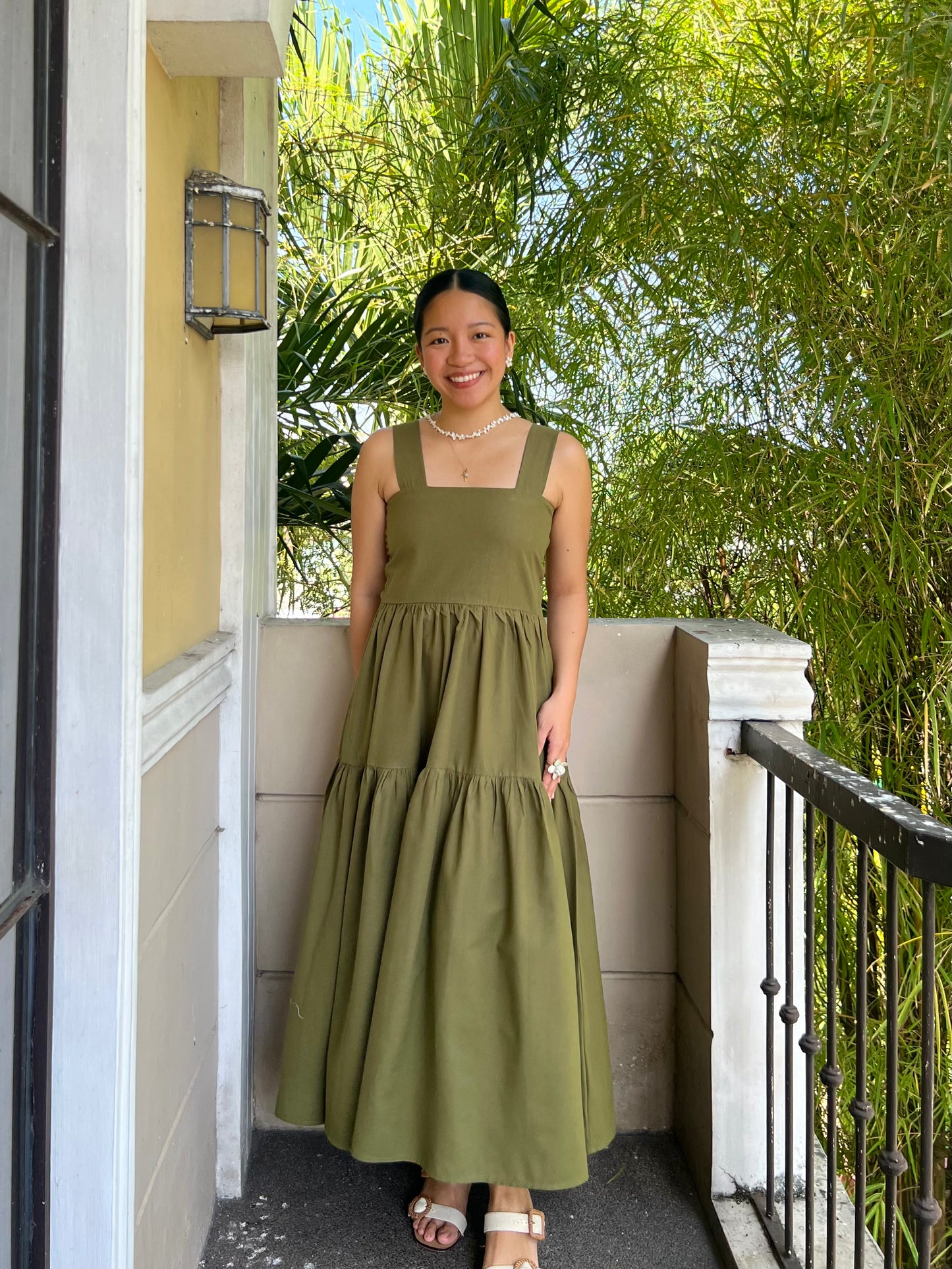 Psalm Dress in Army Green