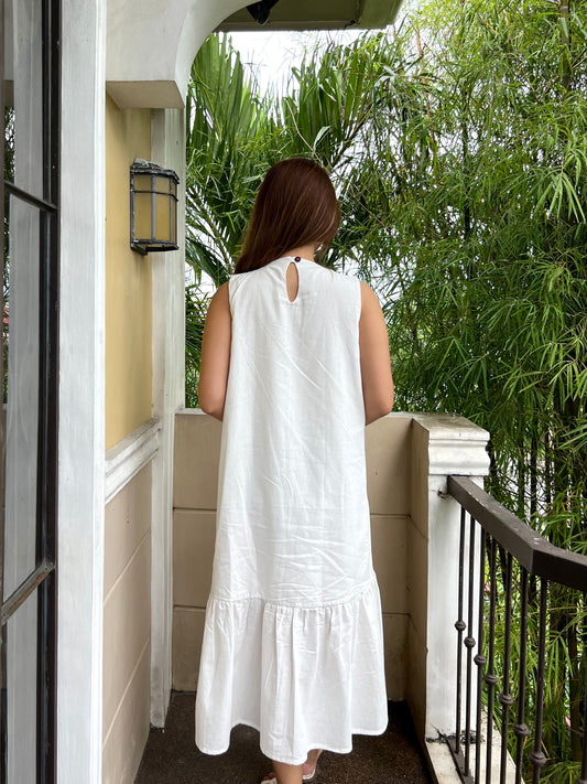 Camden Dress in White with Lining