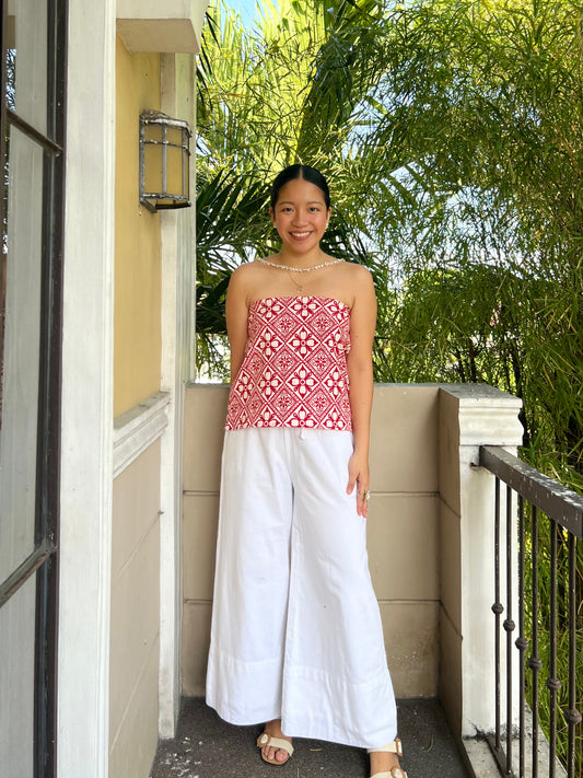 Almond Reversible Top in Premium Design 052