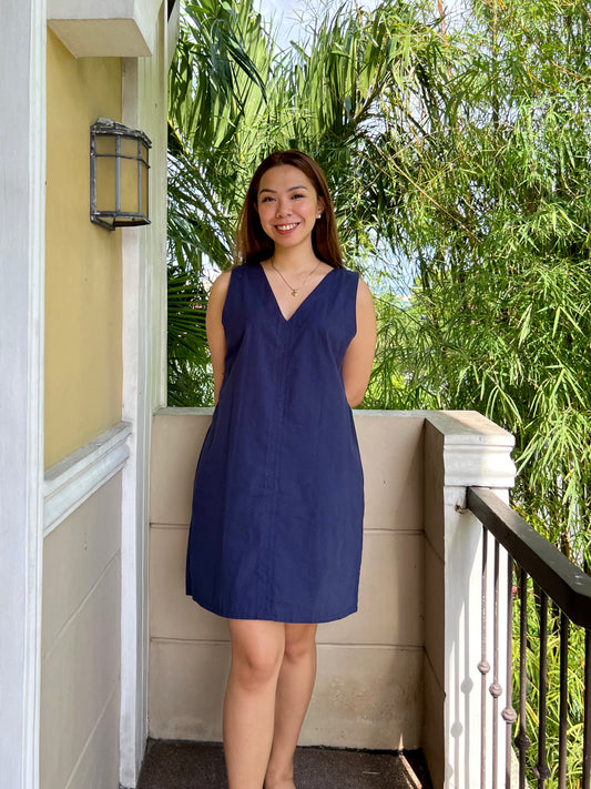Marini Reversible Dress in Navy Blue