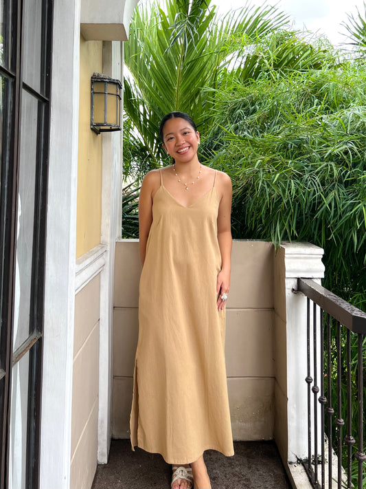 Caprese Dress in Camel