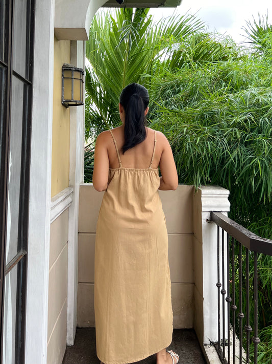 Caprese Dress in Camel