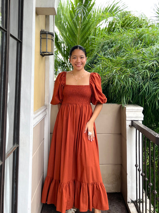 Florence Dress in Rust