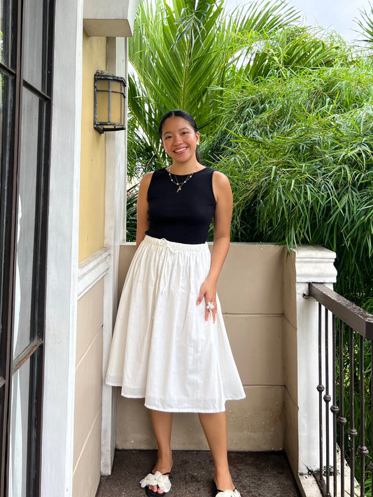 Orta Skirt in White with Lining